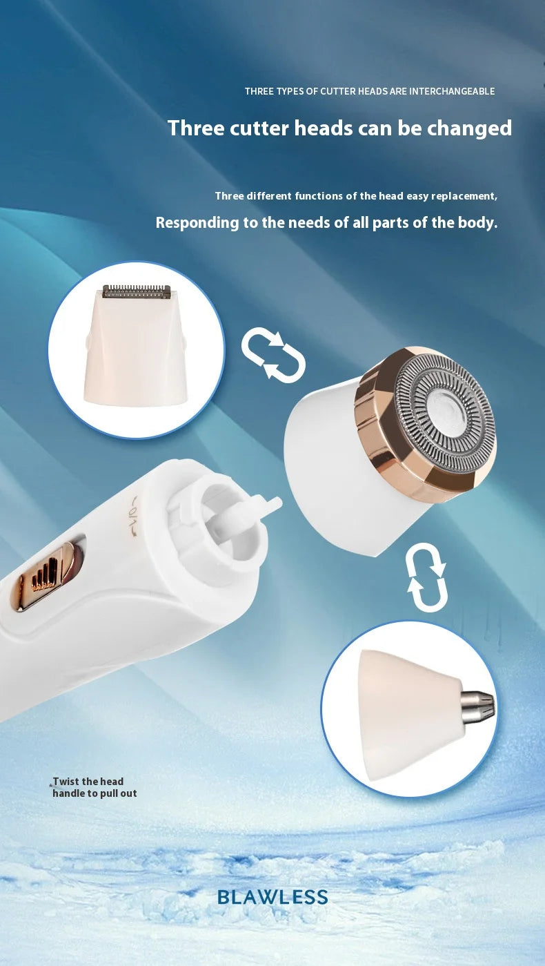 Silky Smooth Skin Anytime! 
Enjoy quick, painless, and effortless hair removal with this waterproof electric trimmer. Perfect for the face, bikini area, arms, and legs—giving you smooth, flawless skin in minutes.