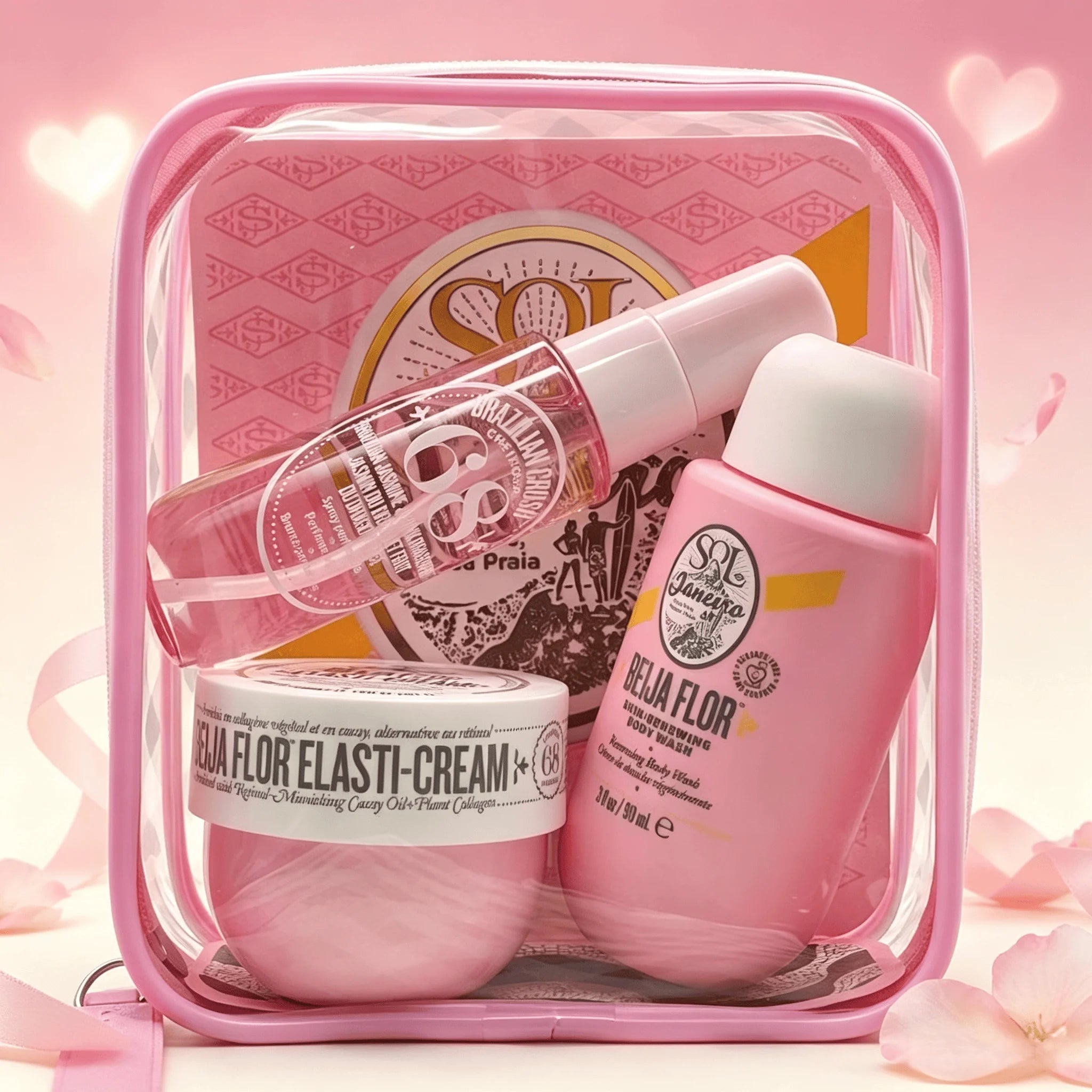 Indulge in a Luxurious Brazilian Glow! 
Pamper your skin with this 3-piece body care set featuring a nourishing body cream, refreshing body wash, and a beautiful fragrance mist. Leaves your skin feeling soft, hydrated, and de