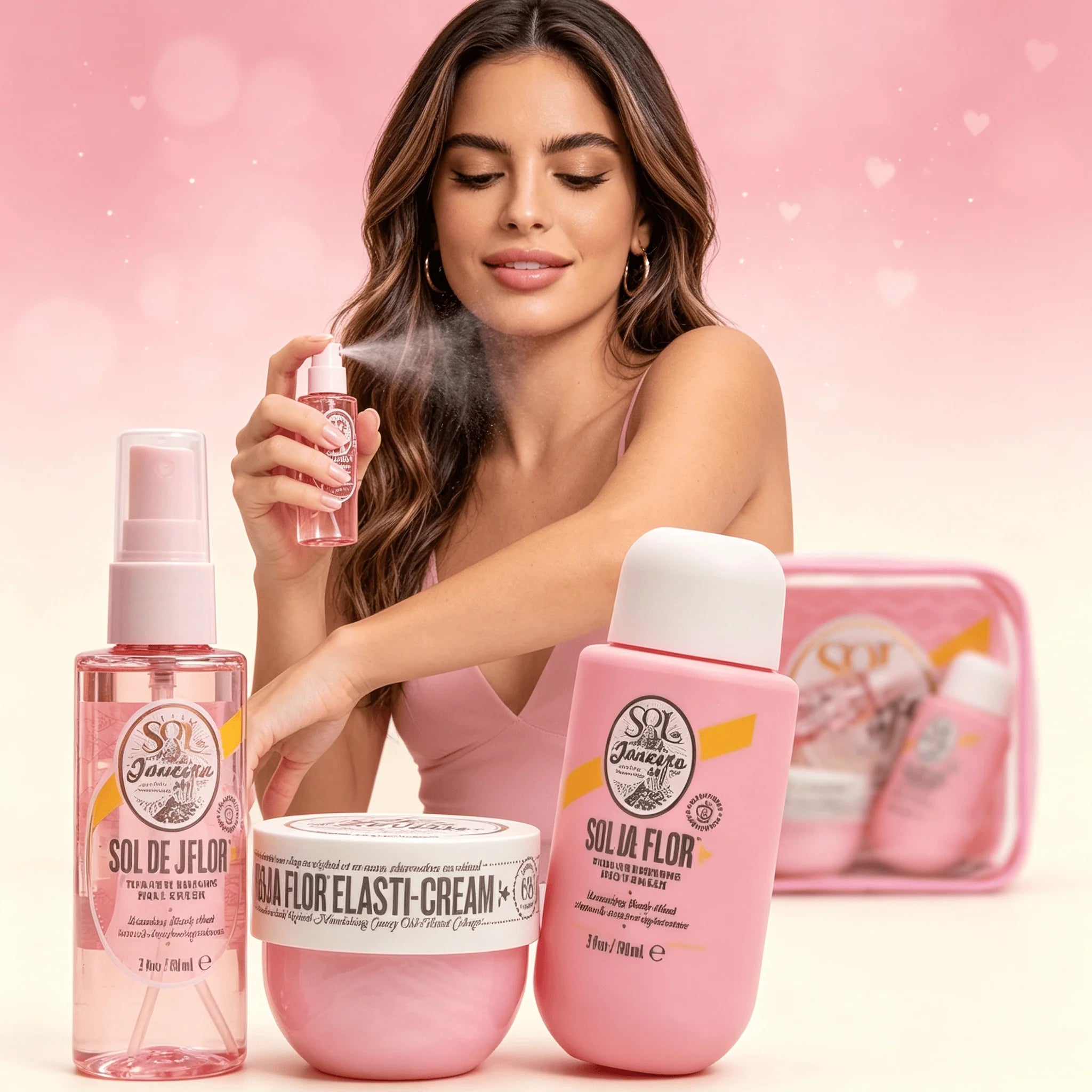 Indulge in a Luxurious Brazilian Glow! 
Pamper your skin with this 3-piece body care set featuring a nourishing body cream, refreshing body wash, and a beautiful fragrance mist. Leaves your skin feeling soft, hydrated, and de