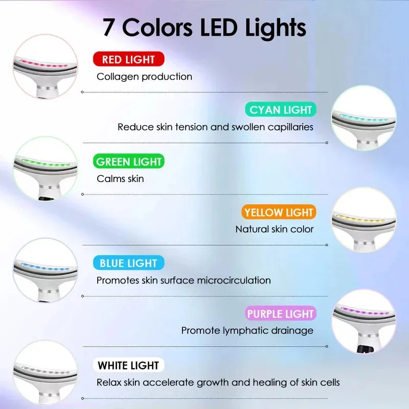 7 Colors LED Face & Neck Massager

Upgrade your skincare routine with this portable LED therapy massager. Features 7 light modes and 3 vibration levels to help refresh skin, reduce puffiness, and support a smoother, firmer-lo